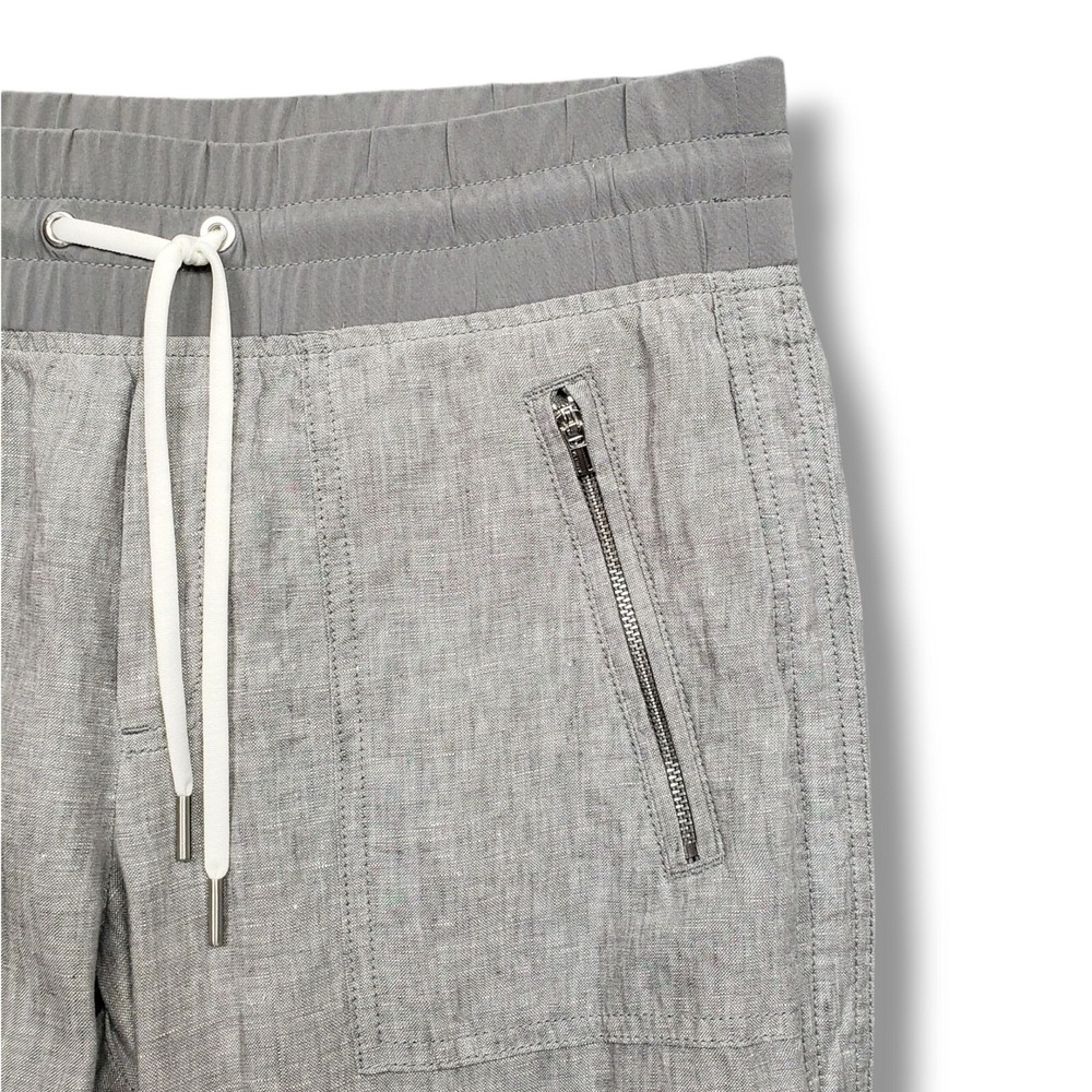 Athleta Cabo Linen Jogger Womens 4 Grey Mid Rise Pants Travel - Picture 3 of 10